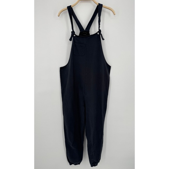 Hatch Sara Maternity Overalls Size Small Black Organic Cotton Tie Strap Jumpsuit - Picture 4 of 15